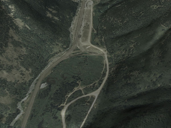 3D View of terrain of railroad yard