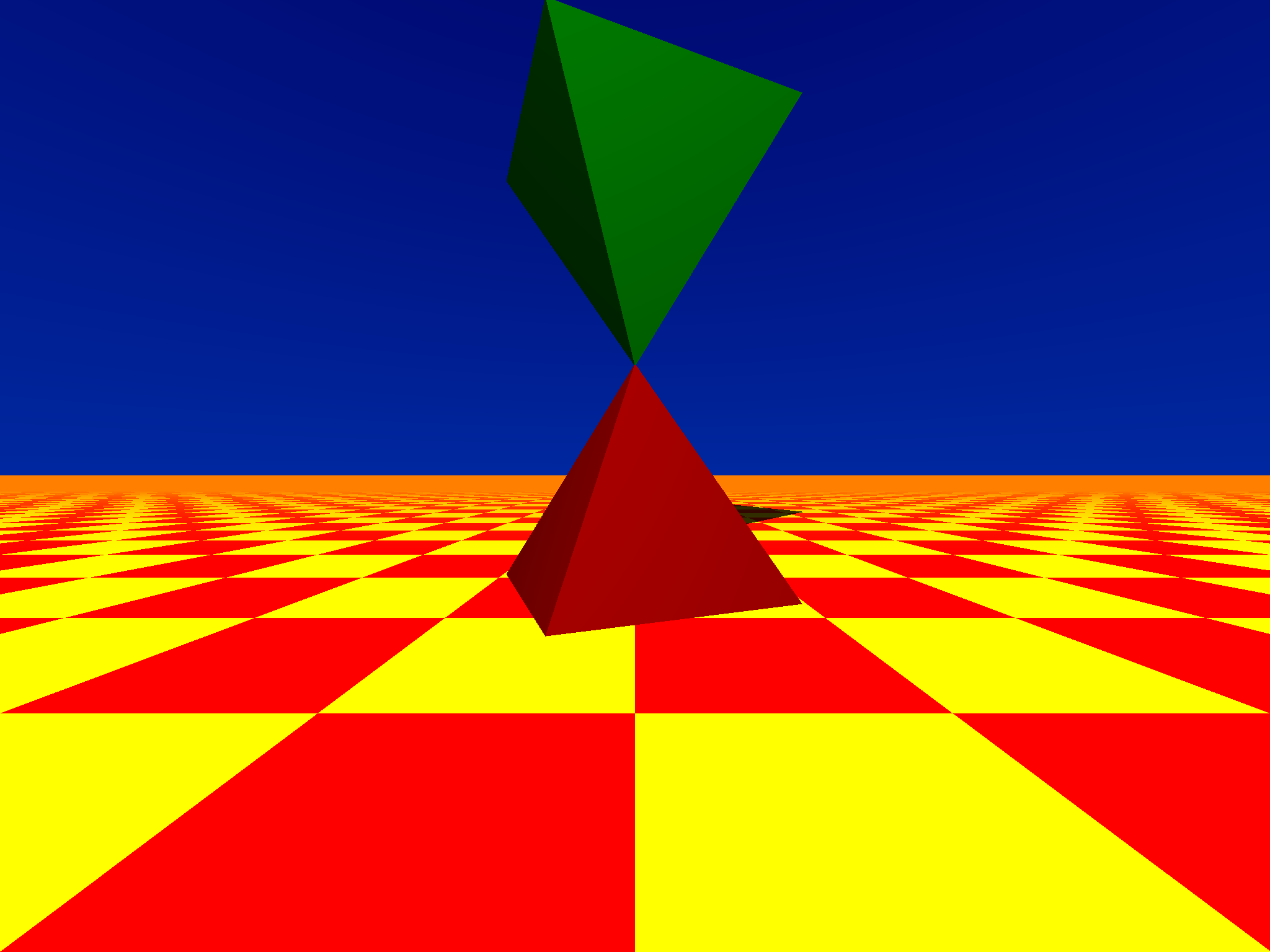 raytraced pyramid scene