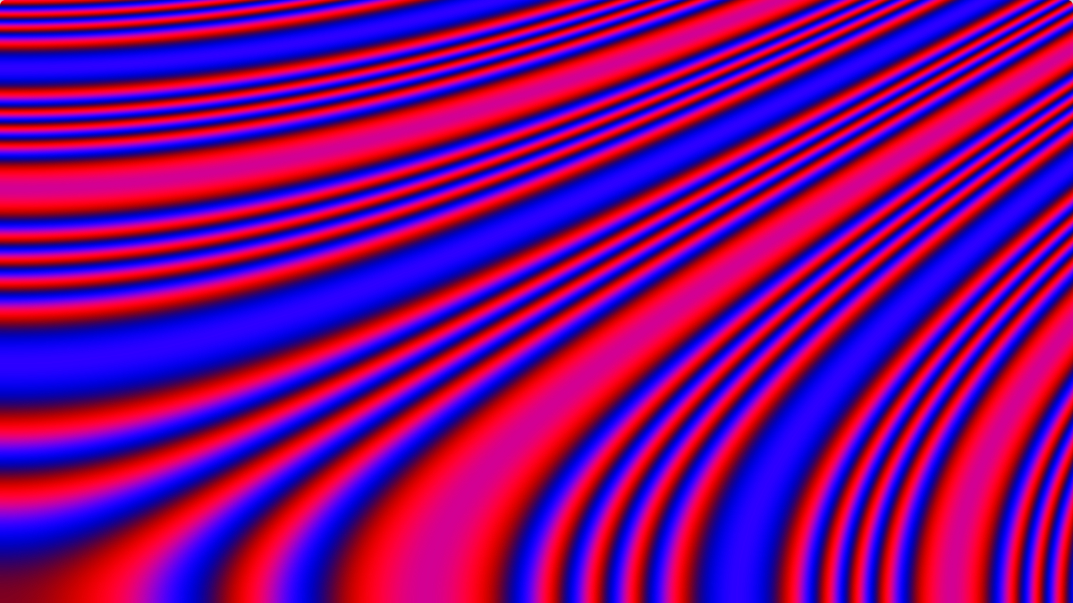 Chaotic red/blue sin function shader